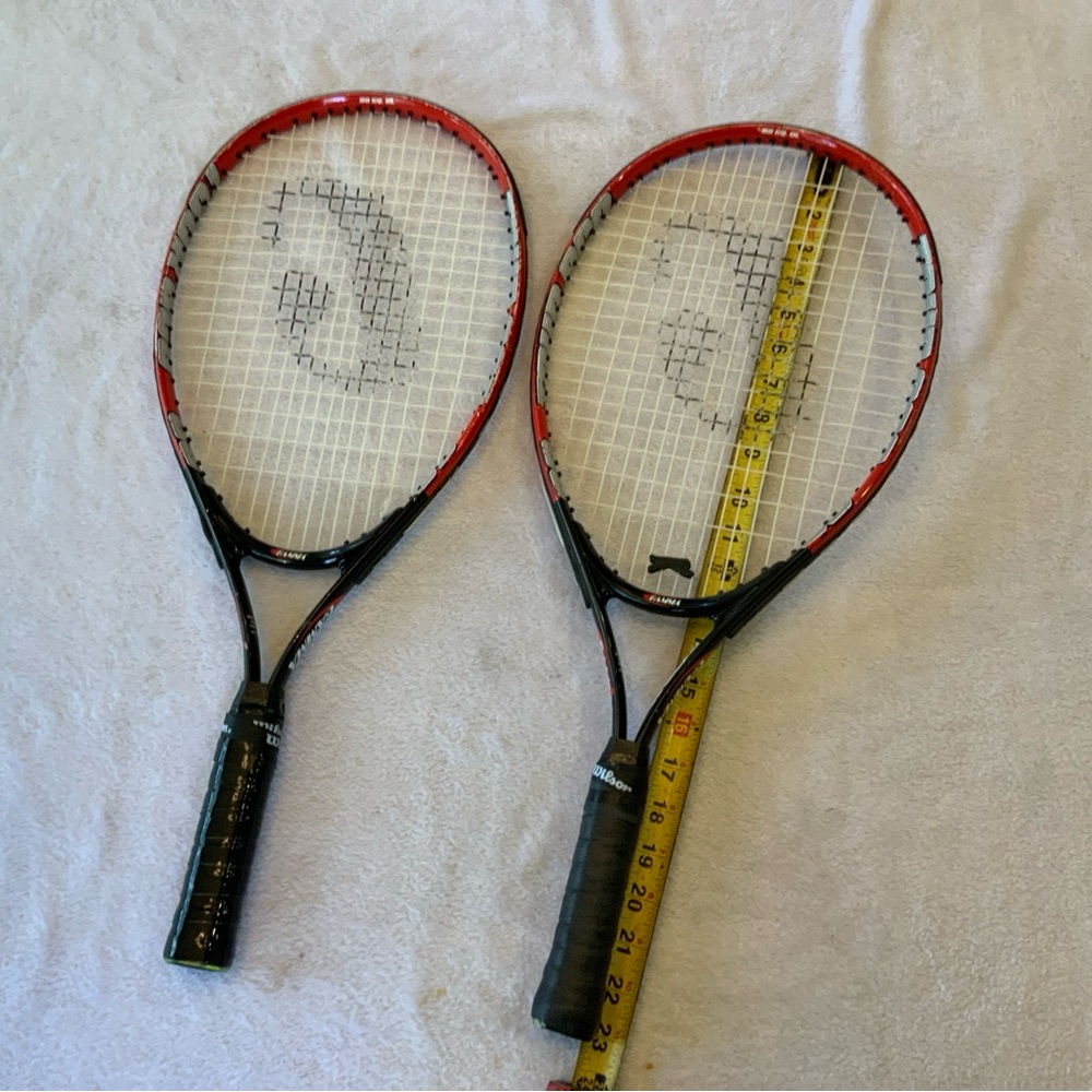 Black and Red Tennis Racket Set